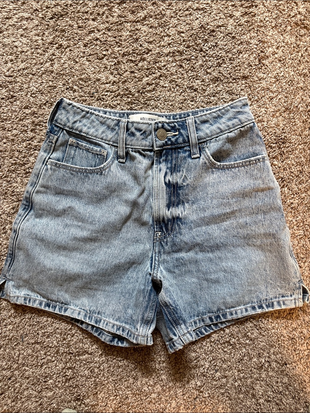 Hollister Washed Light Blue High-Rise Denim Shorts